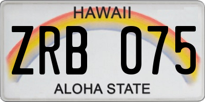 HI license plate ZRB075