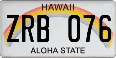 HI license plate ZRB076