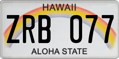 HI license plate ZRB077