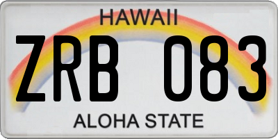 HI license plate ZRB083