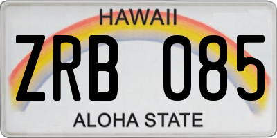 HI license plate ZRB085