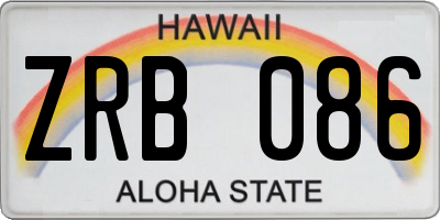 HI license plate ZRB086