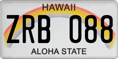 HI license plate ZRB088