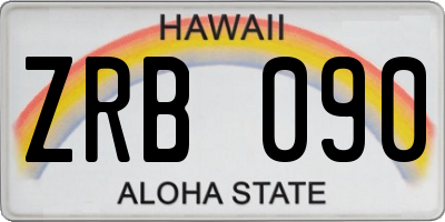 HI license plate ZRB090