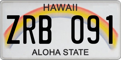 HI license plate ZRB091