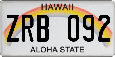 HI license plate ZRB092
