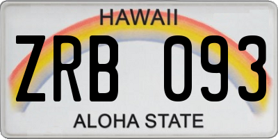 HI license plate ZRB093