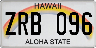 HI license plate ZRB096