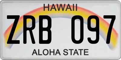 HI license plate ZRB097