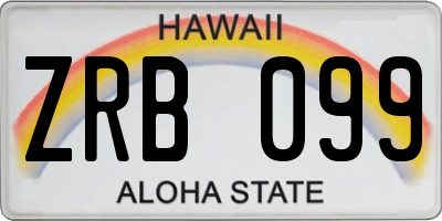HI license plate ZRB099