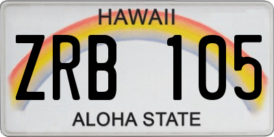 HI license plate ZRB105