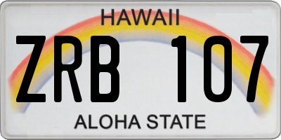 HI license plate ZRB107