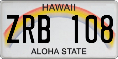HI license plate ZRB108