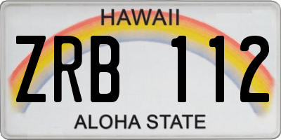 HI license plate ZRB112