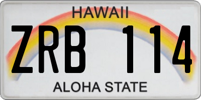 HI license plate ZRB114