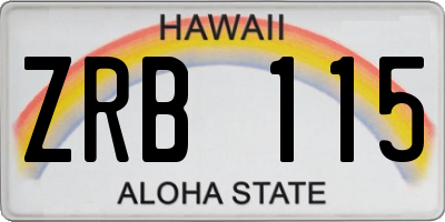 HI license plate ZRB115