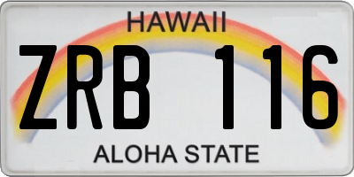 HI license plate ZRB116
