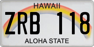 HI license plate ZRB118