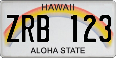 HI license plate ZRB123