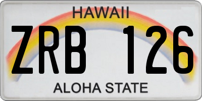 HI license plate ZRB126