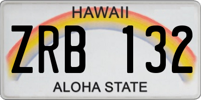 HI license plate ZRB132