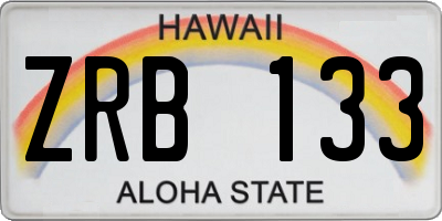 HI license plate ZRB133