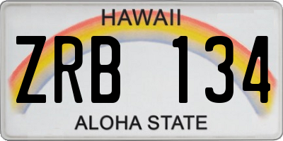 HI license plate ZRB134