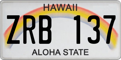 HI license plate ZRB137
