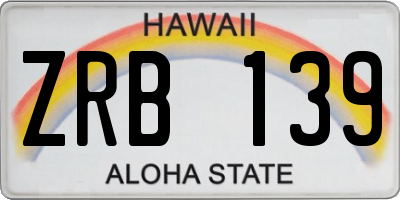 HI license plate ZRB139