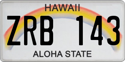 HI license plate ZRB143