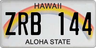 HI license plate ZRB144