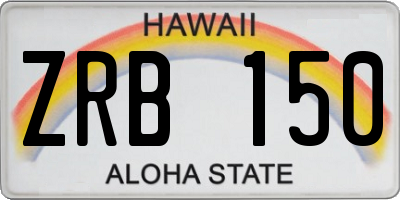 HI license plate ZRB150