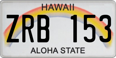 HI license plate ZRB153