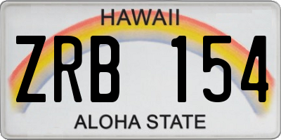 HI license plate ZRB154