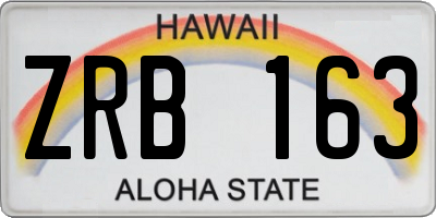 HI license plate ZRB163