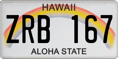 HI license plate ZRB167
