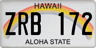 HI license plate ZRB172