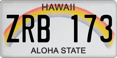 HI license plate ZRB173