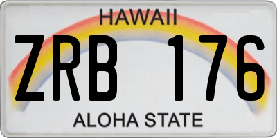 HI license plate ZRB176