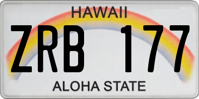 HI license plate ZRB177