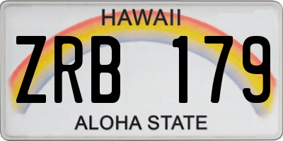 HI license plate ZRB179