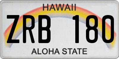 HI license plate ZRB180