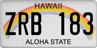 HI license plate ZRB183