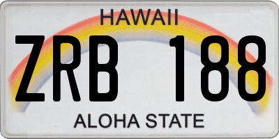 HI license plate ZRB188