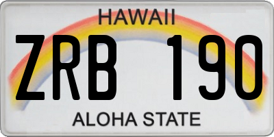 HI license plate ZRB190