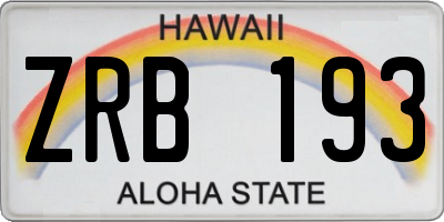 HI license plate ZRB193