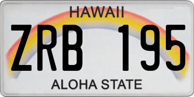 HI license plate ZRB195