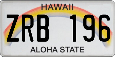 HI license plate ZRB196