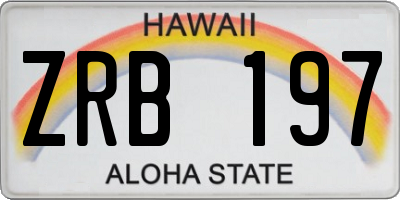 HI license plate ZRB197