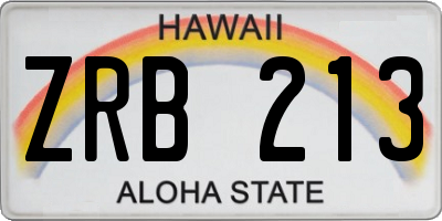 HI license plate ZRB213